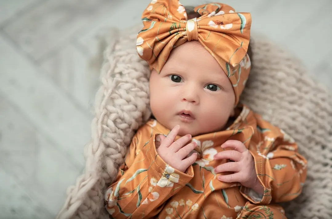 Infant Gowns & Headband Bow/Boys infant gowns & Hat Sets