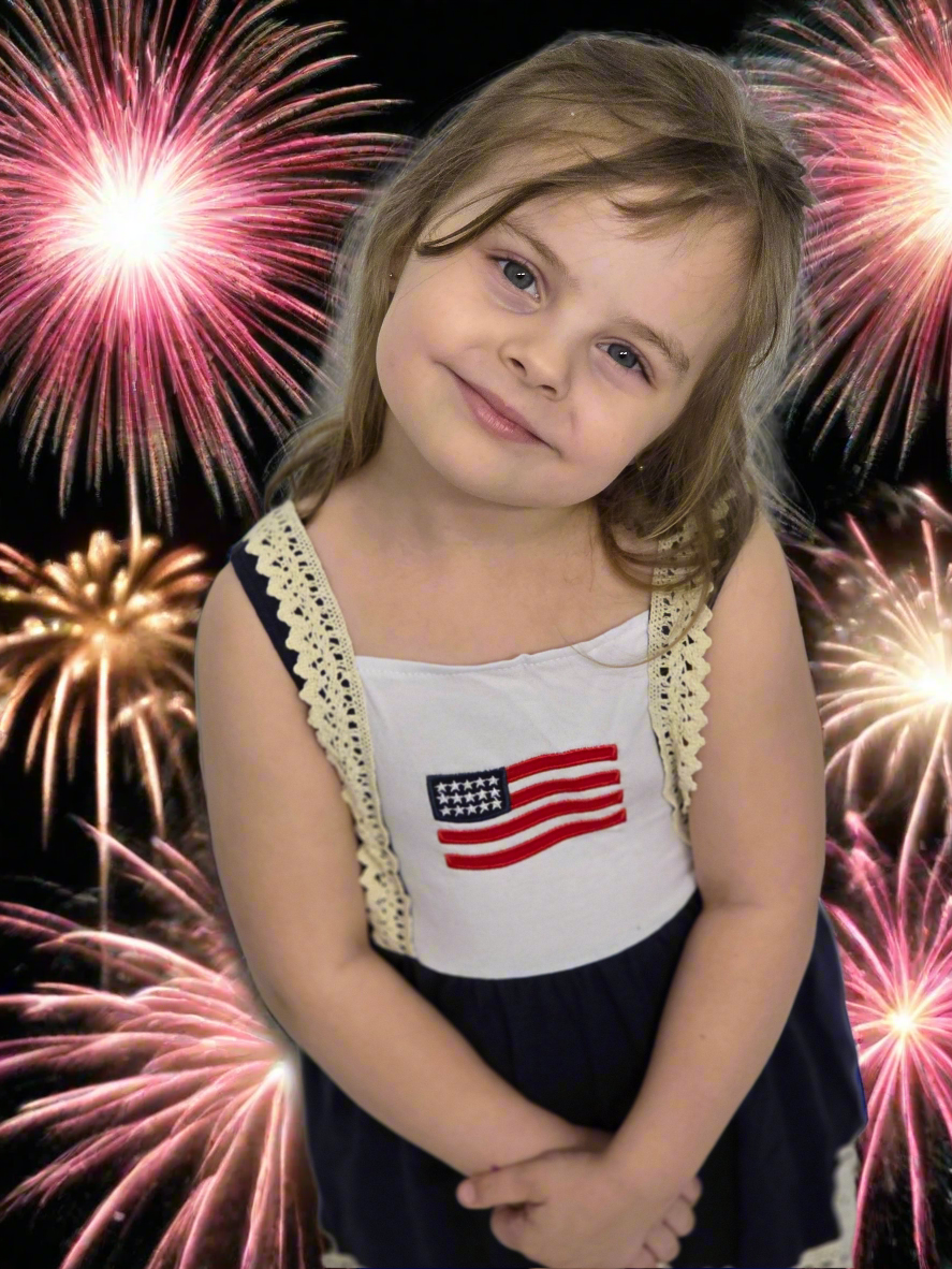 American Girl Ruffle Dress 4th of July, Memorial Day, patriot!