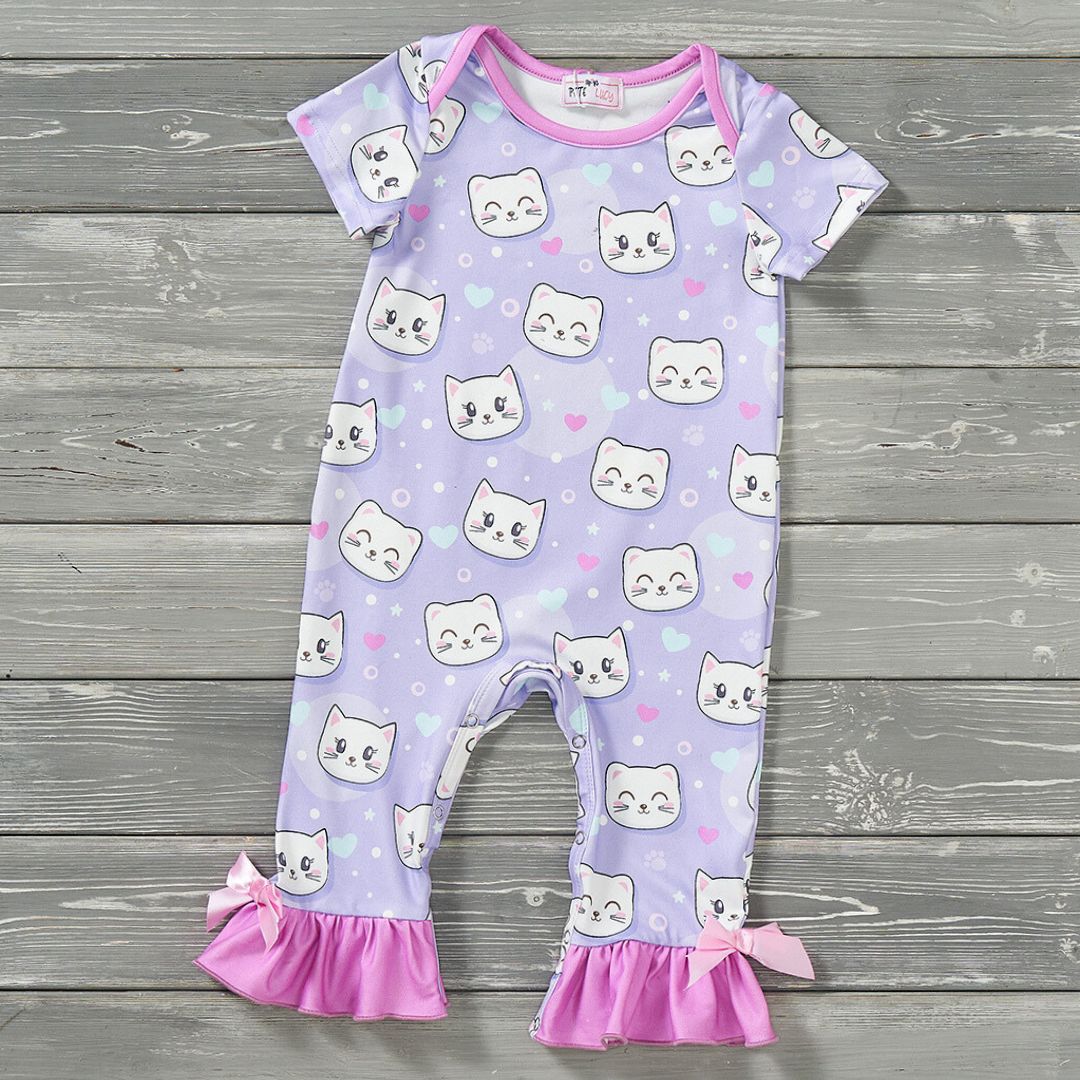 Pete and Lucy- Cats Meow Girls Romper