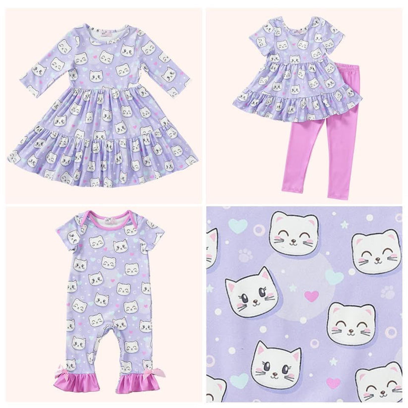 Pete and Lucy- Cats Meow Girls Romper