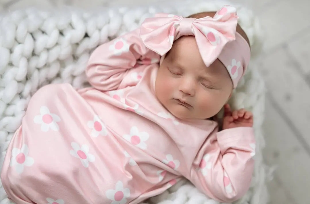 Infant Gowns & Headband Bow/Boys infant gowns & Hat Sets