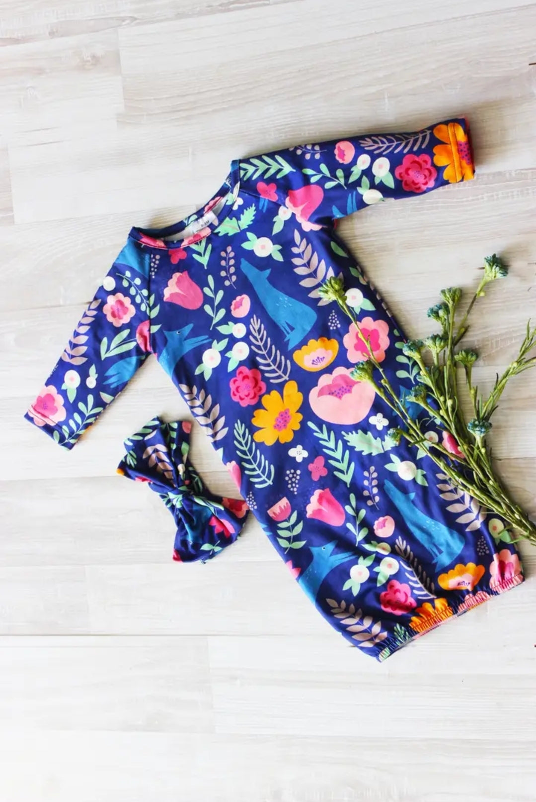 Infant Gowns & Headband Bow/Boys infant gowns & Hat Sets