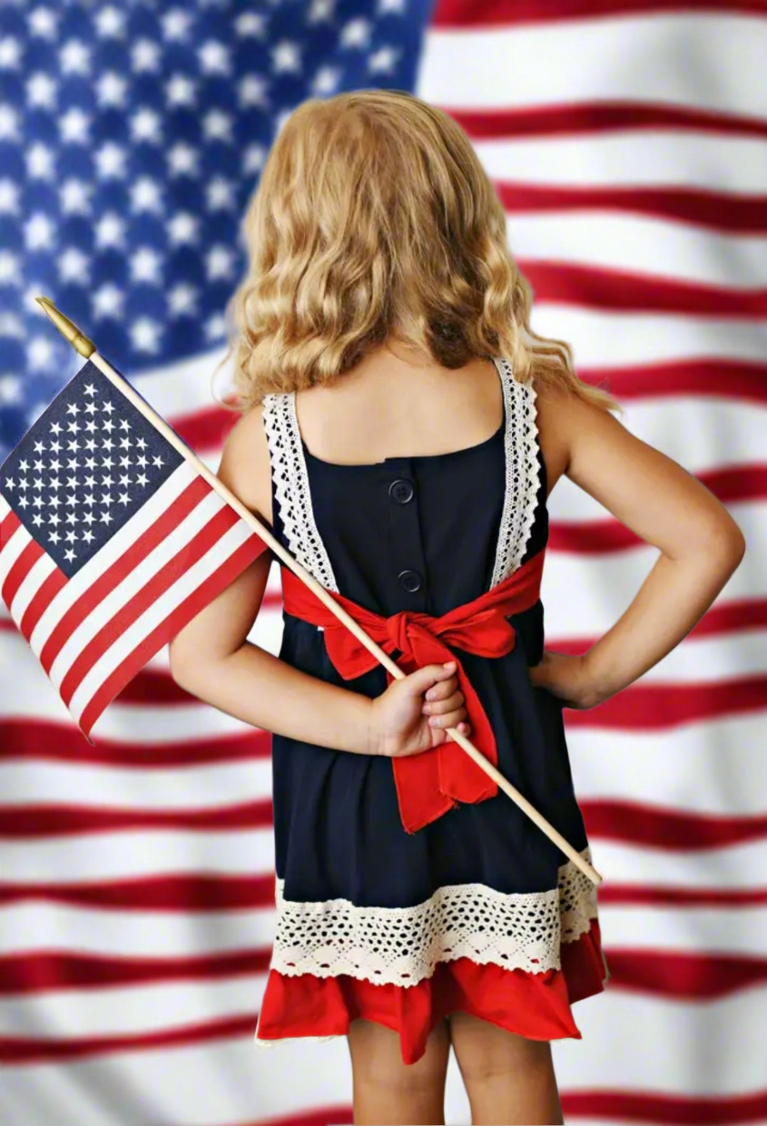 American Girl Ruffle Dress 4th of July, Memorial Day, patriot!