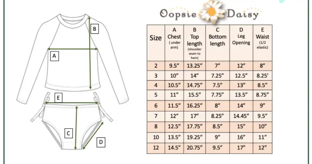 Kids Pastel Star Fish Long Sleeve Ruffle Rash Guard