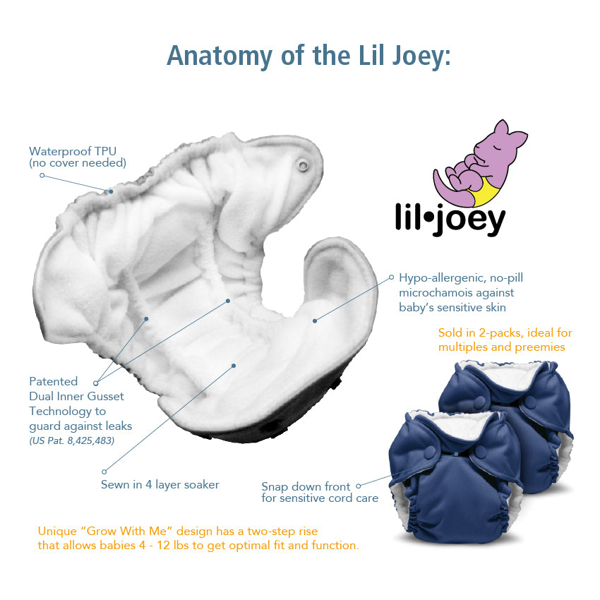 Lil Joey Newborn AIO Cloth Diaper :: 2pk